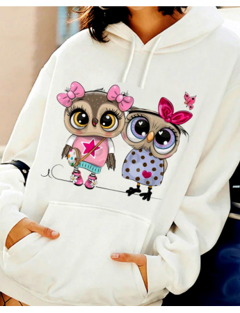 Baykuş baskılı kadın sweat 03