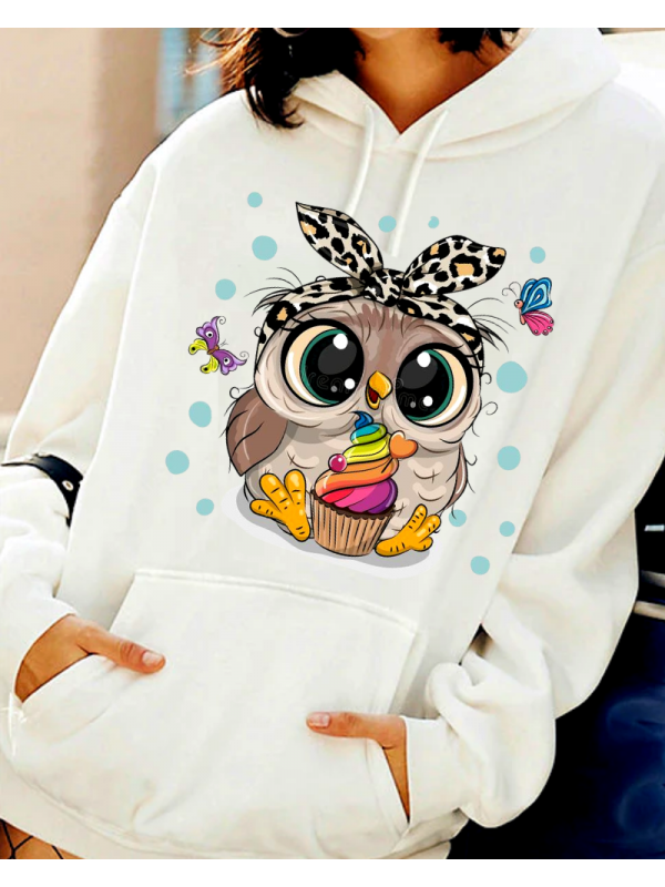 Baykuş baskılı kadın sweat 06…