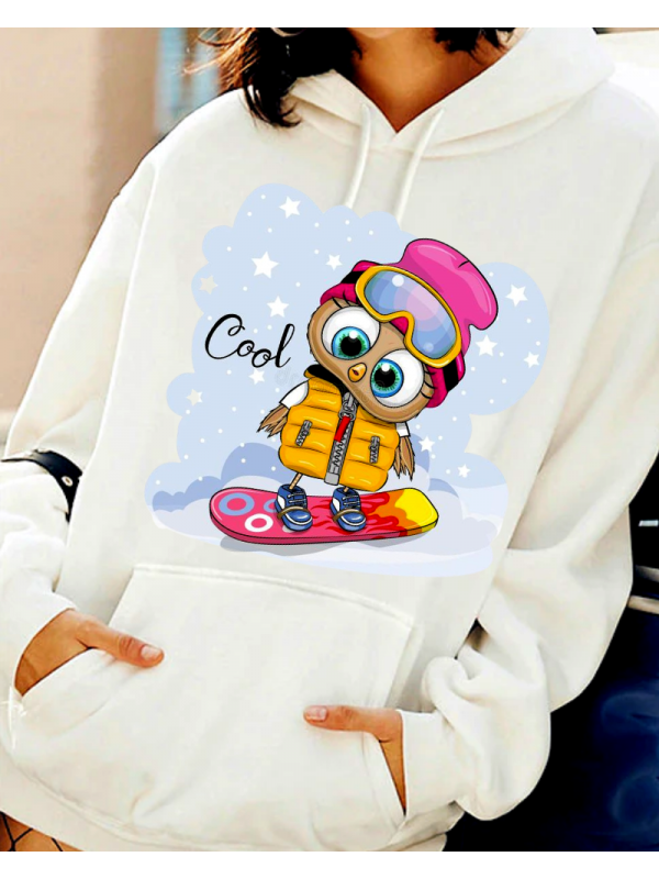 Baykuş baskılı kadın sweat 07…