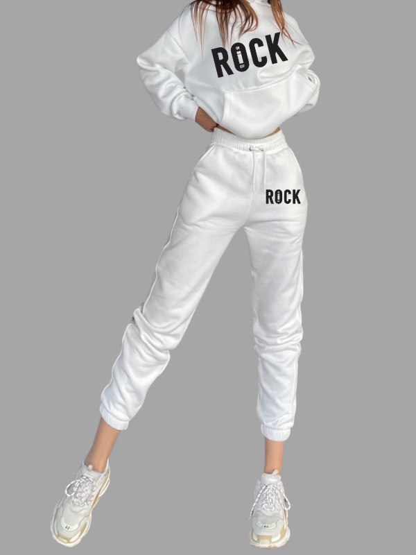 Rock baskılı jogger eşofman takımı kadın…