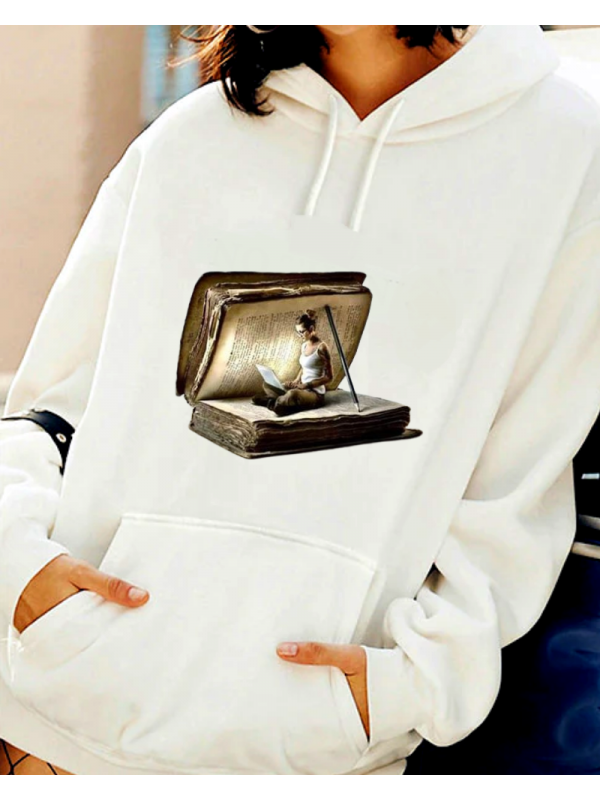 Kitap Baskılı Kadın Sweatshirt…