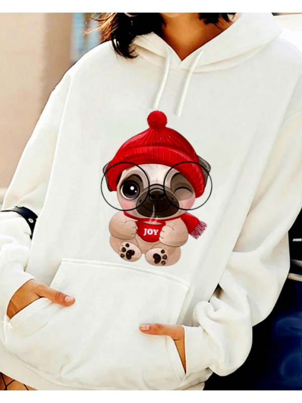 Bere ve Köpek Baskılı Kadın Sweatshirt…