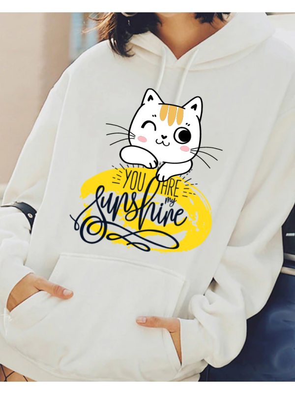 Kedi ve You Are Baskılı Kadın Sweatshirt…