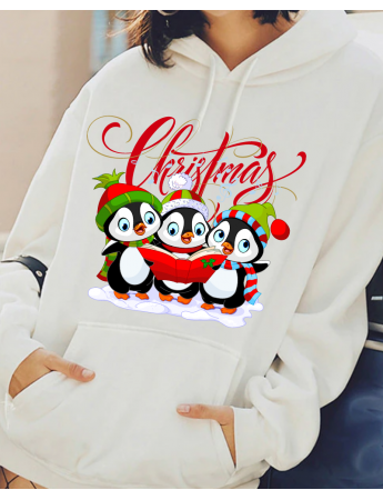 Kardan  Adam Noel Baskılı Kadın Sweatshirt