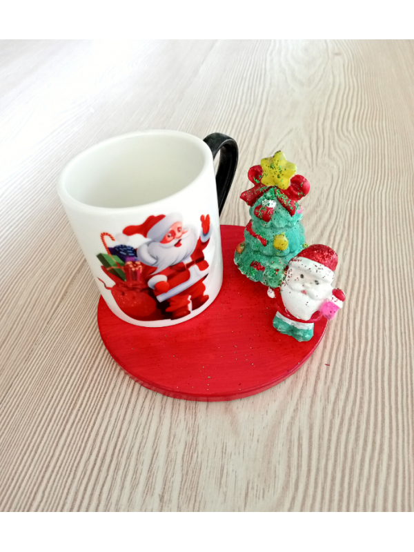 EsmaDesignStore Üç Boyutlu El Yapımı Yılbaşı Temalı Fincan Kırmı…