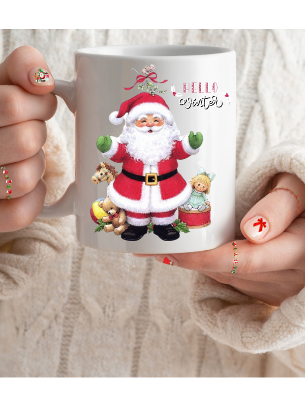 Yılbaşı Temalı Sevimli Noel Baba Baskılı Kişiye Özel Kupa…