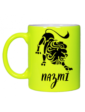 Neon Yeşili Burç Baskılı Kupa 08
