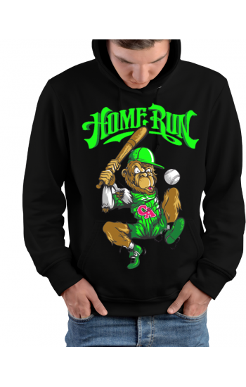 Home Run Baskılı Erkek Sweatshirt Siyah…