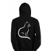 Kedi Baskılı Kadın Sweatshirt Siyah