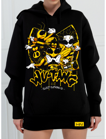 Wutang Baskılı 3 İplik Kadın Sweatshirt Siyah