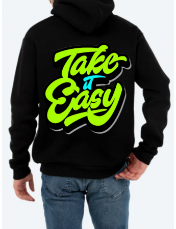 Easy Baskılı Erkek Sweatshirt Siyah