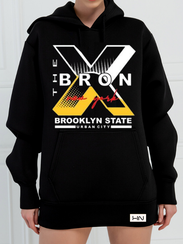 Bron Baskılı 3 İplik Kadın Sweatshirt Siyah…