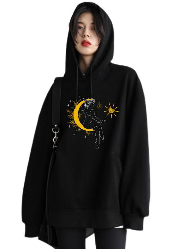 Celestial Sun Moon Baskılı Kadın Sweatshirt…