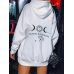Celestial Sun Moon Baskılı Kadın Sweatshirt Beyaz