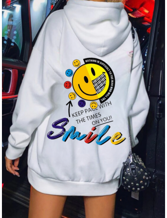 Smile Baskılı Kadın Sweatshirt