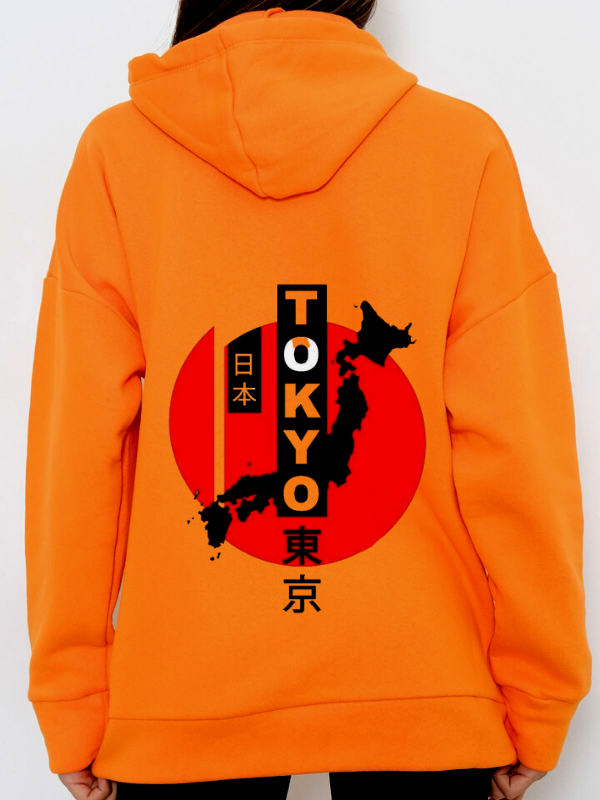 Tokyo Baskılı Kadın Sweatshirt Hardal…