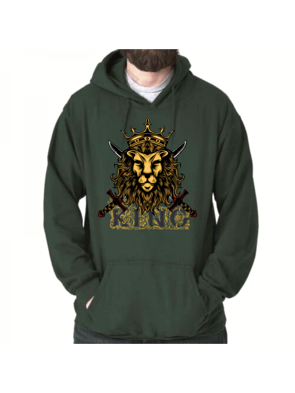 King Baskılı Erkek Sweatshirt Haki…