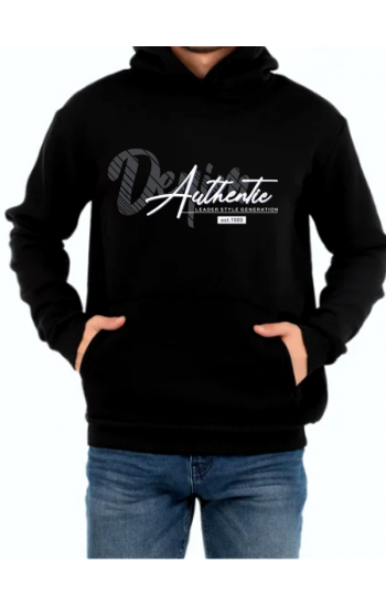 Denim Baskılı Erkek Sweatshirt Siyah…