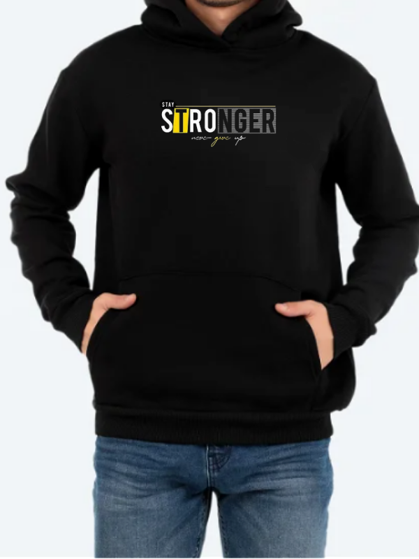 Stronger Baskılı Erkek Sweatshirt Siyah…