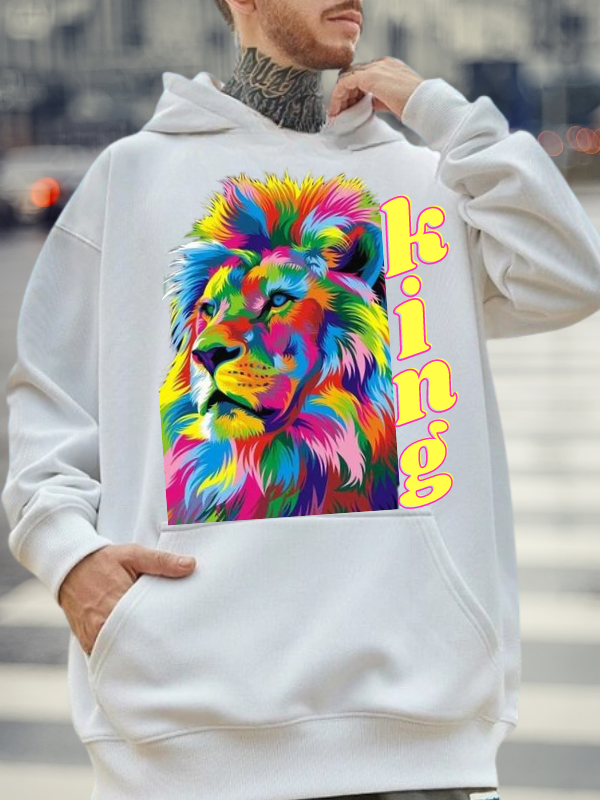 Leon King Baskılı Erkek Sweatshirt Beyaz…