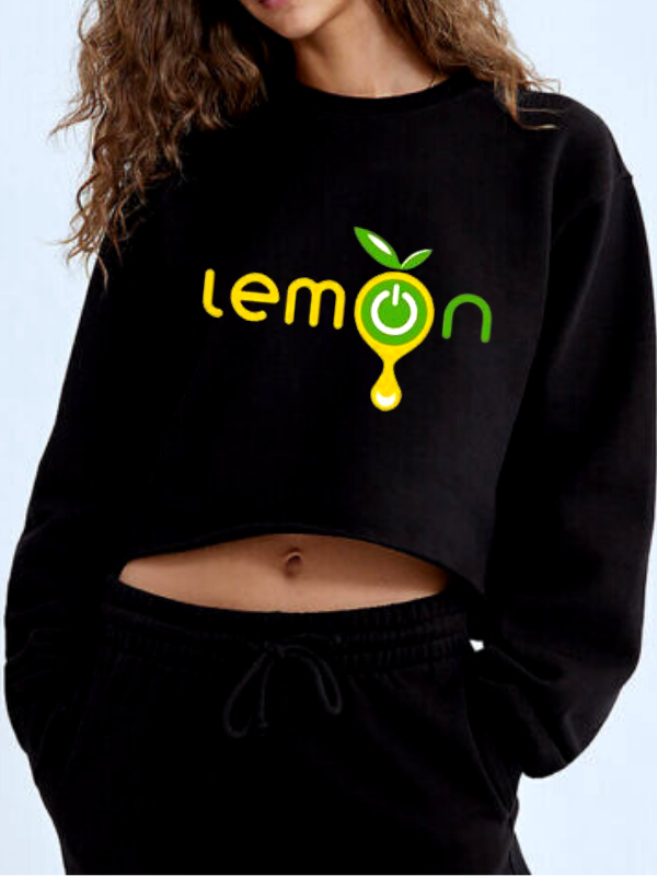 Lemon Baskılı Kadın Crop Sweatshirt…