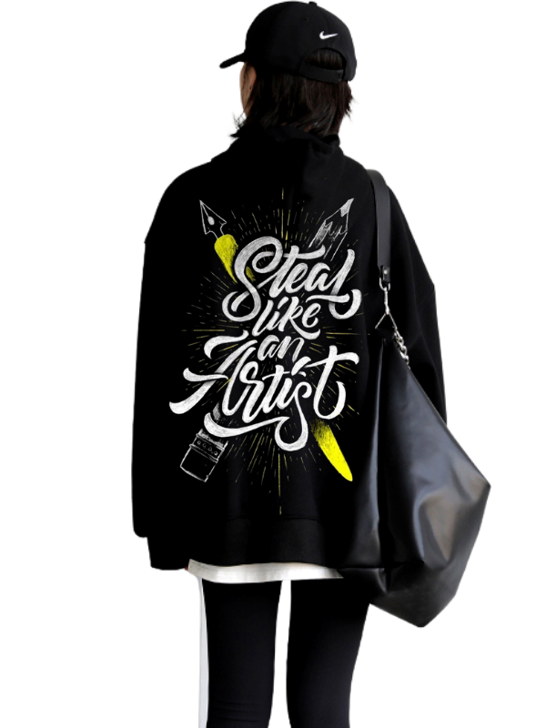 Steal Baskılı Kadın Sweatshirt Siyah…