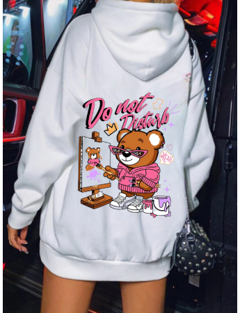Do Not Baskılı Kadın Sweatshirt Beyaz