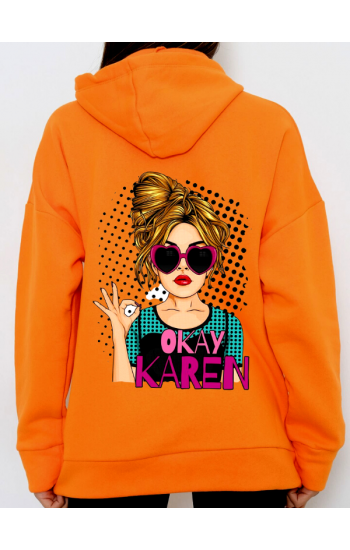 Okay Karen Baskılı Kadın Sweatshirt Hardal…