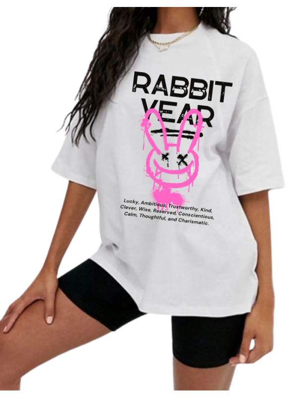 Rabbit Year Baskılı Kadin Tişört…