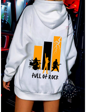 Full of Rock Baskılı Kadin Sweatshirt