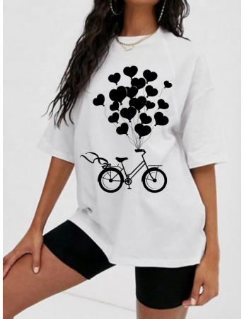 Bisiklet Baskılı Tshirt