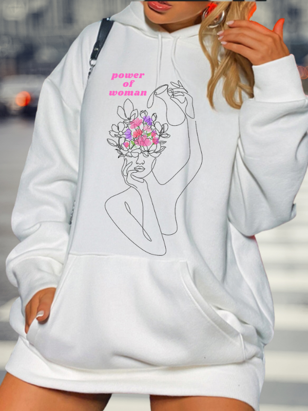 Power Of Women Baskılı Kadın Sweat Beyaz…