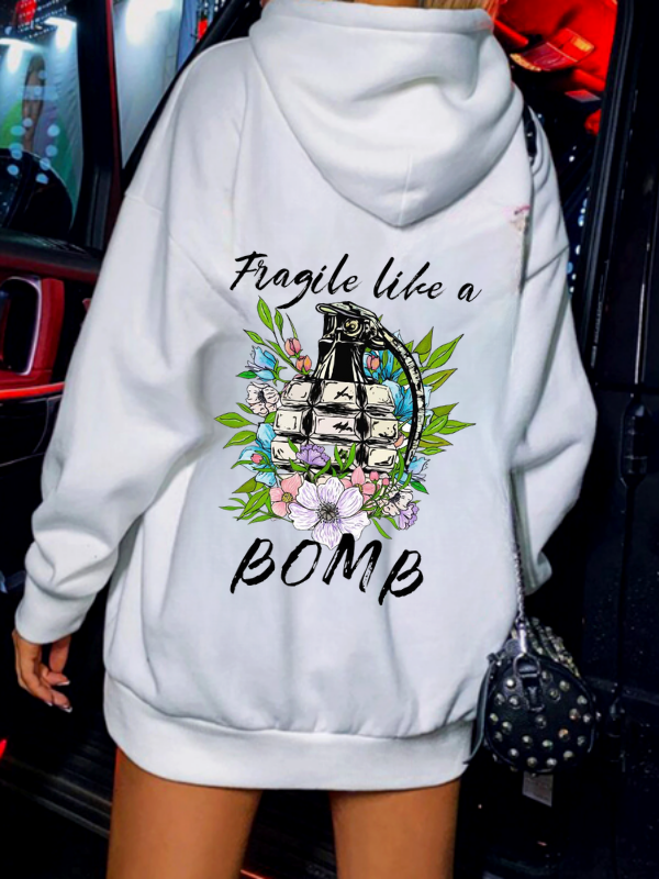 Bome Baskılı Kadın Sweat Beyaz…