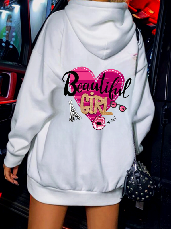 Beautiful Baskılı Kadın Sweat Beyaz…
