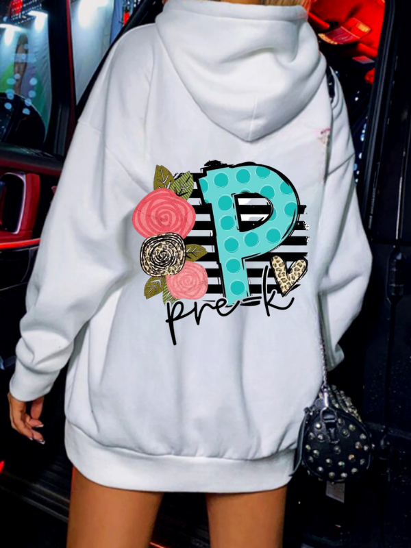 Prek Baskılı Kadın Sweat Beyaz…