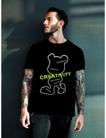 Creativity Yazılı T-Shirt Siyah