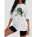 İskelet Baskılı Kadın Tshirt