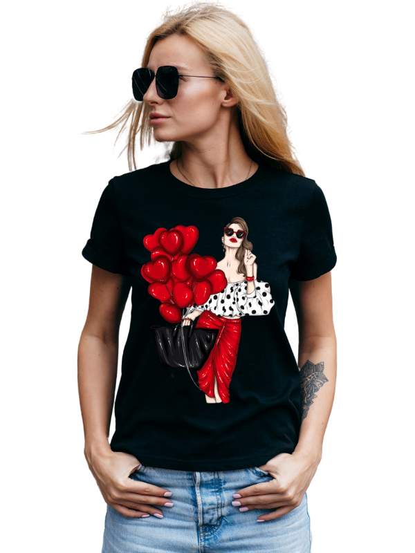 Kalp ve Sevgili Kadın T-Shirt…