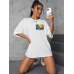 Oversize Sleep  Baskılı Kadın T-Shirt
