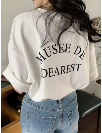 Musee Baskılı Kadın T-Shirt Beyaz