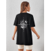 Pusula Baskılı Kadın T-Shirt Syah