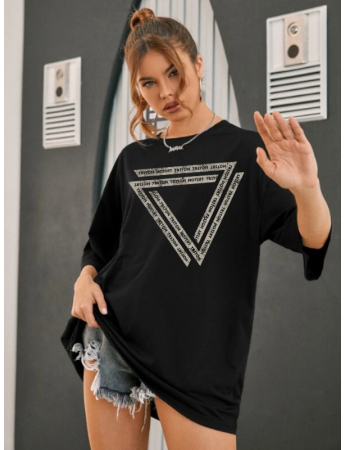 Geometrik Baskılı Kadın T-Shirt