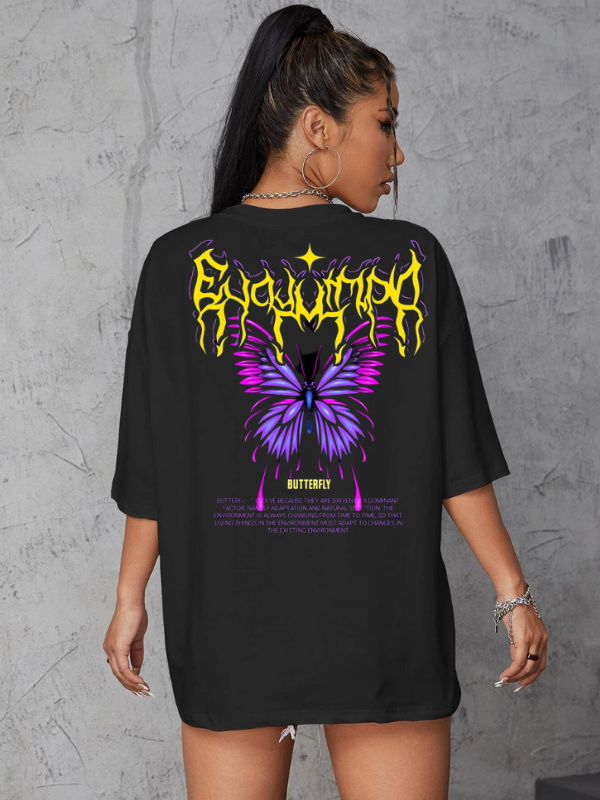 Kelebek Baskılı Kadın T-Shirt 01…