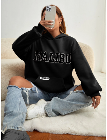 Malibu Baskılı Kadın Sweat Siyah