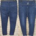 Yüksek Bel Likralı Jean Pantolon 90 Cm Mavi