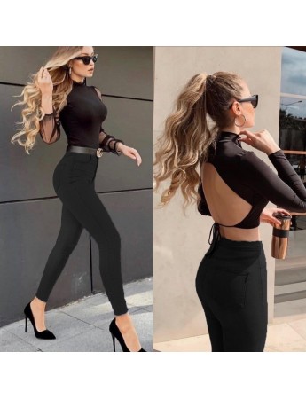 Likralı Yüksek Bel Efsane Kot Pantolon Antrasit Renk 92cm Siyah