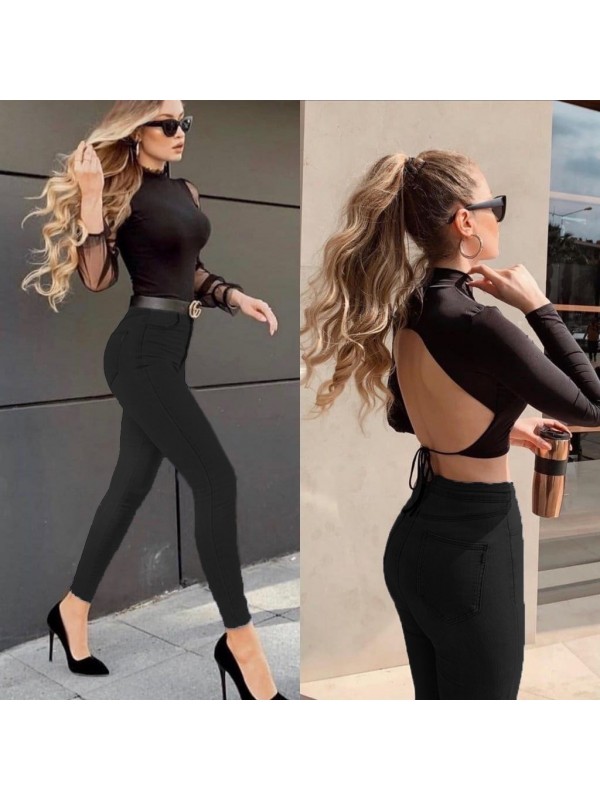 Likralı Yüksek Bel Efsane Kot Pantolon Antrasit Renk 92cm Siyah…