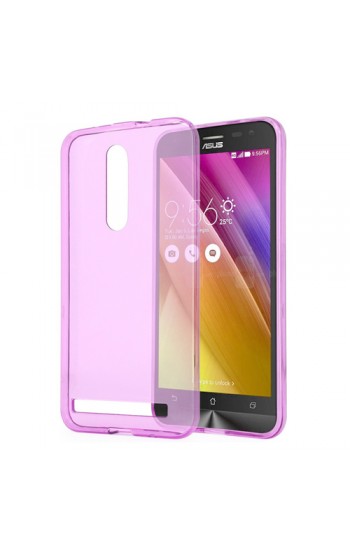 Asus Zenfone 2 Kılıf Soft Silikon Şeffaf/Pembe Kapak…