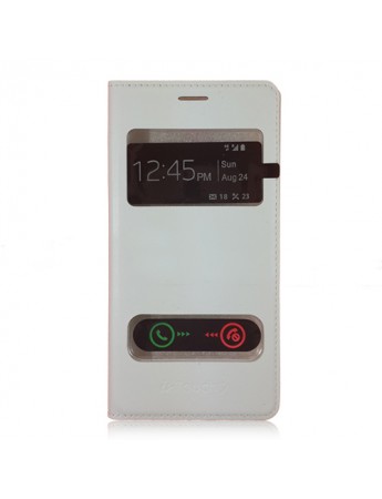 Avea InTouch 3 Large S View Dikişli Deri Çift Pencereli Kılıf Beyaz