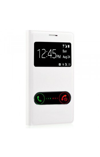 Avea InTouch 3 S View Dikişli Deri Çift Pencereli Kılıf Beyaz…